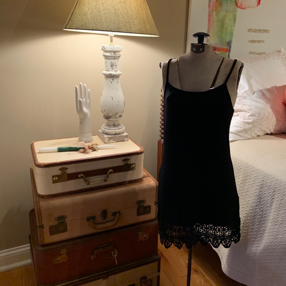 Black Lace Slip Dress